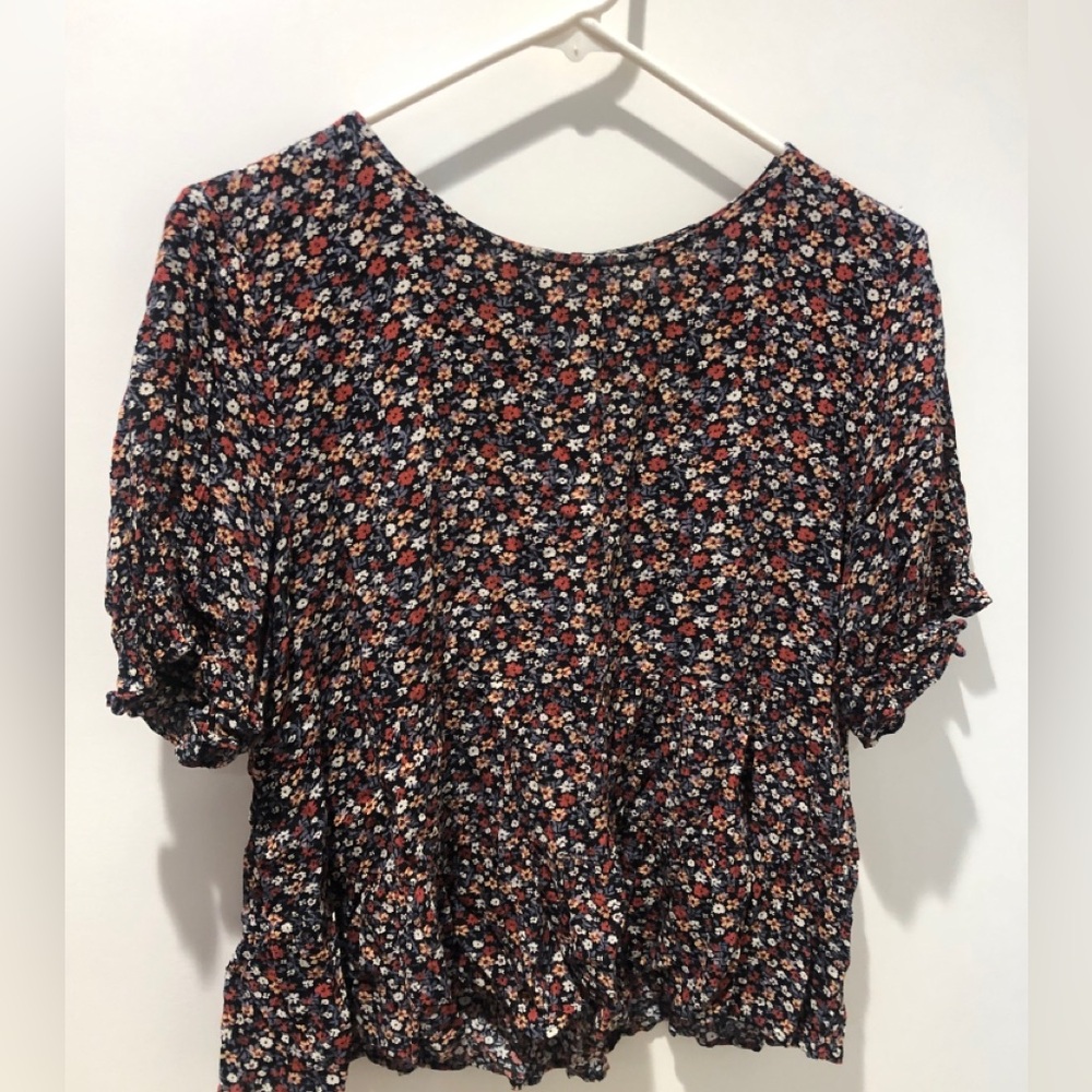 Babydoll style fall floral top